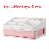 Maxbell Cosmetic Organizer Makeup Drawer Holder Jewellery Box Storage 1 Tier Pink
