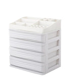 Maxbell Cosmetic Organizer Makeup Drawer Holder Jewellery Box Storage 4 Tier White