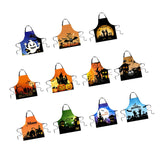 Maxbell Halloween Apron, Unisex Kitchen Bib Apron Adjustable Neck Cooking Gift A