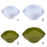 Maxbell  Colander Plastic Washing Bowl Strainers Fruit Vegetable Cleaning white small