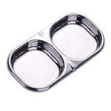 Maxbell Stainless Steel Seasoning Dish Sauce Sugar Spice Dipping Bowl Double Square