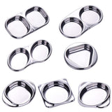 Maxbell Stainless Steel Seasoning Dish Sauce Sugar Spice Dipping Bowl Double Square