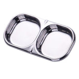 Maxbell Stainless Steel Seasoning Dish Sauce Sugar Spice Dipping Bowl Double Square