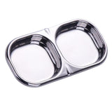 Maxbell Stainless Steel Seasoning Dish Sauce Sugar Spice Dipping Bowl Double Square