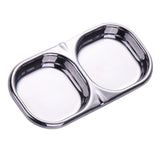 Maxbell Stainless Steel Seasoning Dish Sauce Sugar Spice Dipping Bowl Double Square