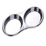 Maxbell  Stainless Steel Seasoning Dish Sauce Sugar Spice Dipping Bowl Double Oval