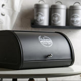 Maxbell Iron Bread Box Retro Bread Bin Cake Basket Storage Organizer Black