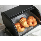 Maxbell Iron Bread Box Retro Bread Bin Cake Basket Storage Organizer Black