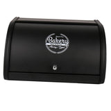 Maxbell Iron Bread Box Retro Bread Bin Cake Basket Storage Organizer Black