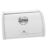 Maxbell Iron Bread Box Retro Bread Bin Cake Basket Storage Organizer White