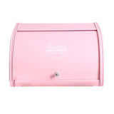 Maxbell Iron Bread Box Retro Bread Bin Cake Basket Storage Organizer Pink