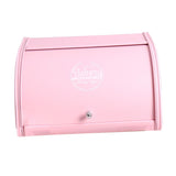 Maxbell Iron Bread Box Retro Bread Bin Cake Basket Storage Organizer Pink