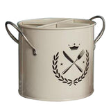 Maxbell Kitchen Hollow Bottom Spoon Fork Chopsticks Holder Box with Handles Beige