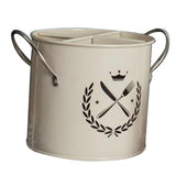 Maxbell Kitchen Hollow Bottom Spoon Fork Chopsticks Holder Box with Handles Beige