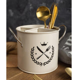 Maxbell Kitchen Hollow Bottom Spoon Fork Chopsticks Holder Box with Handles Beige