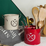 Maxbell Kitchen Hollow Bottom Spoon Fork Chopsticks Holder Box with Handles Beige