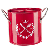 Maxbell Kitchen Hollow Bottom Spoon Fork Chopsticks Holder Box with Handles Red