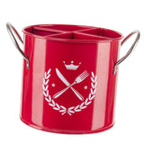 Maxbell Kitchen Hollow Bottom Spoon Fork Chopsticks Holder Box with Handles Red