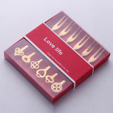 Maxbell 6Pcs Stainless Steel Fruit Cake Wedding Party Dessert Forks Set gold