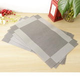 Maxbell 4pcs PVC Rectangle Placemat Heat Insulation Pad Dining Table Mat Gray - Aladdin Shoppers