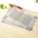 Maxbell 4pcs PVC Rectangle Placemat Heat Insulation Pad Dining Table Mat Gray - Aladdin Shoppers