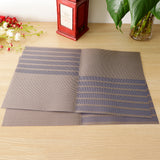 Max 2pcs PVC Rectangle Placemat Heat Insulation Pad Dining Table Mat Blue