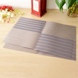 Max 2pcs PVC Rectangle Placemat Heat Insulation Pad Dining Table Mat Blue