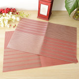 Max 2pcs PVC Rectangle Placemat Heat Insulation Pad Dining Table Mat Red