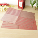 Max 2pcs PVC Rectangle Placemat Heat Insulation Pad Dining Table Mat Red