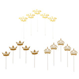 Maxbell  5Pcs Gold Crown Cake Topper Crown Food Picks Baby shower Decor SKCQ001