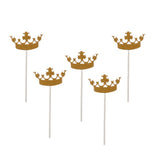 Max 5Pcs Gold Crown Cake Topper Crown Food Picks Baby shower Decor SKCQ002