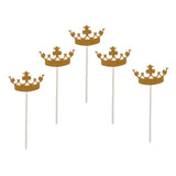 Max 5Pcs Gold Crown Cake Topper Crown Food Picks Baby shower Decor SKCQ002