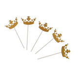 Max 5Pcs Gold Crown Cake Topper Crown Food Picks Baby shower Decor SKCQ002