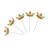 Max 5Pcs Gold Crown Cake Topper Crown Food Picks Baby shower Decor SKCQ002
