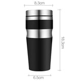 Max Stainless Steel Tumbler Travel Coffee Mug Camping Travel Car Cup 450ML Black