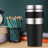 Max Stainless Steel Tumbler Travel Coffee Mug Camping Travel Car Cup 450ML Black