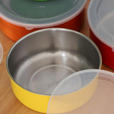 Maxbell  5Pcs Stainless Steel Mixing Bowl Airtight Lids Bowls Storage colour