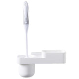Maxbell Wall Mounted Toilet WC Washroom Brush Set with Holder Cleaning Tool White - Aladdin Shoppers