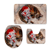 Max Christmas Toilet Seat Cover Rug Bathmat Bathroom Xmas Decor Party Decor F