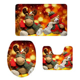 Max Christmas Toilet Seat Cover Rug Bathmat Bathroom Xmas Decor Party Decor J