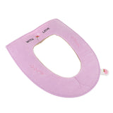 Max Bathroom Soft Washable Cloth Toilet Seat Cover Pads HJY-6262 deep Pink