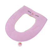 Max Bathroom Soft Washable Cloth Toilet Seat Cover Pads HJY-6262 deep Pink