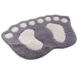 Cute Big Feet Bathroom Mat Door Mat Foot Print Floor Rug Silver Grey 48x67cm