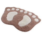 Cute Big Feet Bathroom Mat Door Mat Foot Print Floor Rug Khaki 48x67cm