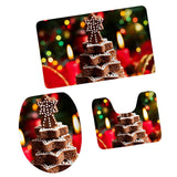 Max 3pcs/set Christmas Series Non-Slip Flannel Bathroom Mat Rug Set F