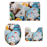 Max 3Pcs Christmas Bathroom Bath Mat Rug Set Toilet Lid Cover C946CP