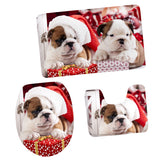 Max 3pcs Toilet Seat Cover + Bath Mat + Pedestal Rug Xmas Home Party Decor J