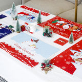 Christmas Placemat Dining Table Tableware Mat Cup Mat White Snow Santa