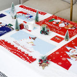 Christmas Placemat Dining Table Tableware Mat Cup Mat Red Santa