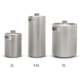 Max Mini Keg Growler Stainless Steel Home Brew Bottle Beer Barrel Silver 3.6L